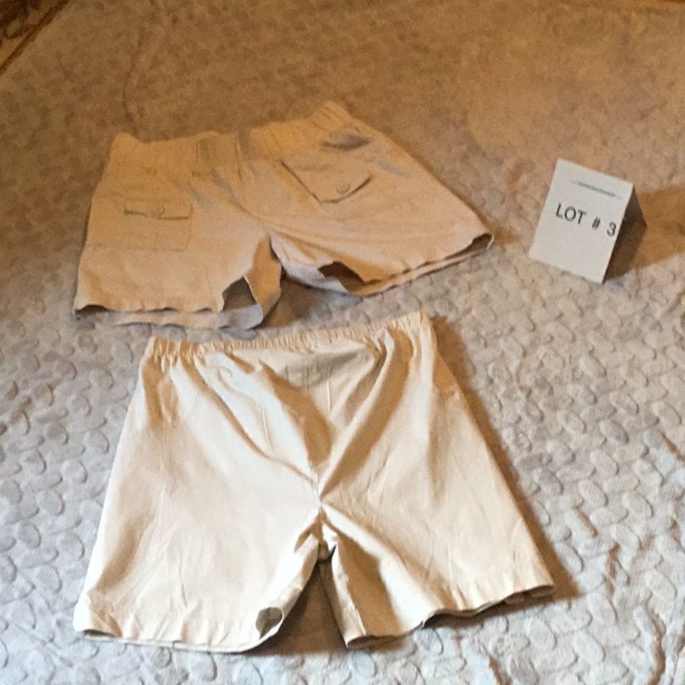 2 pair of small ladies maternity shorts in tan